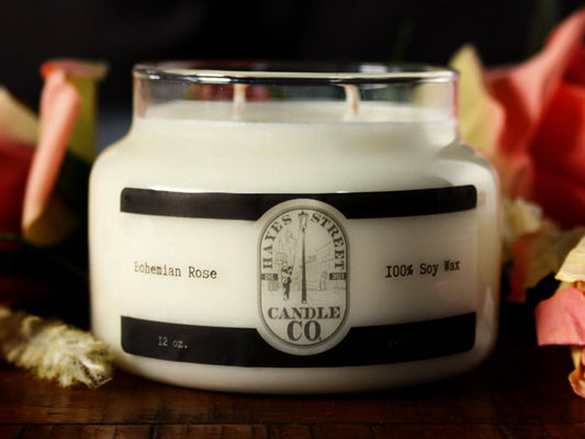 Bohemian Rose - 100% Soy Wax Candle - 12 oz