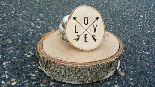 Love and Arrow Coasters - Set of 4 Birch