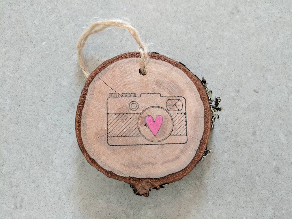 Camera with Heart Ornament - Gift for Photographer
