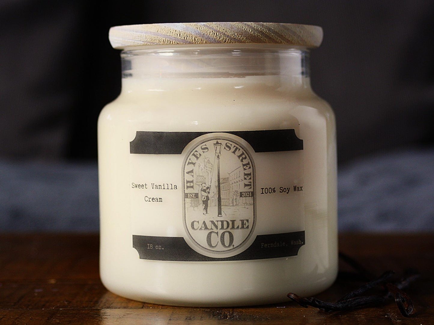 Sweet Vanilla Cream - 100% Soy Wax Candle - 18 oz