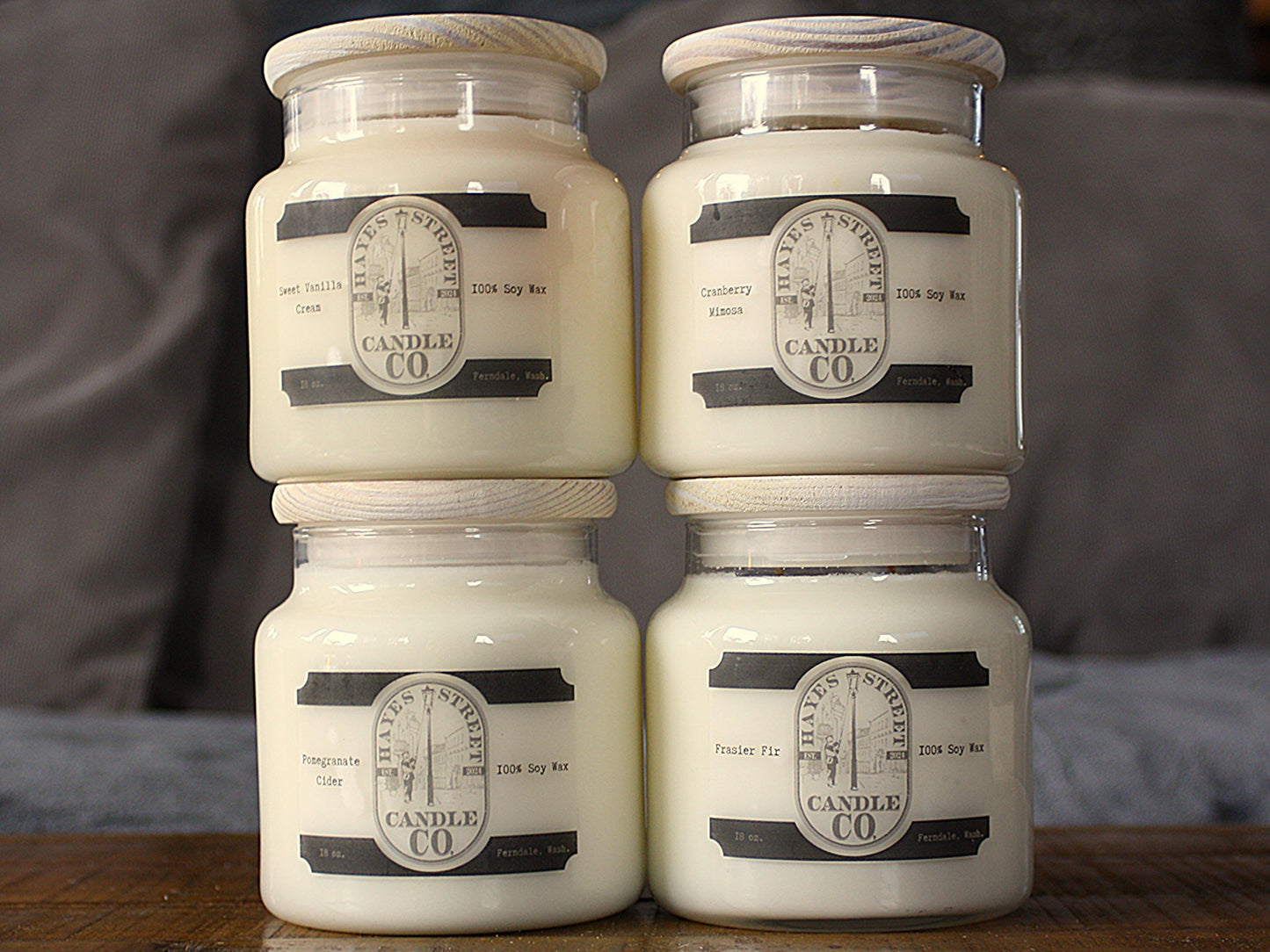 Set of Four Apothecary Jar Candles - 18 oz - 100% Soy Wax - Choose 4 and Save