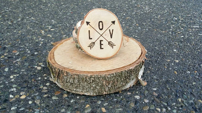 Love and Arrow Coasters - Set of 4 Birch