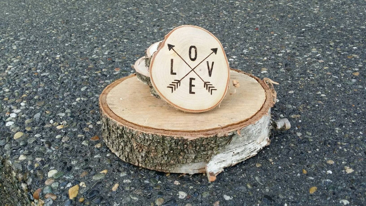 Love and Arrow Coasters - Set of 4 Birch