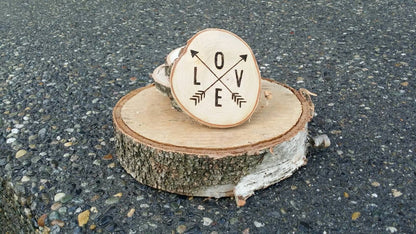 Love and Arrow Coasters - Set of 4 Birch