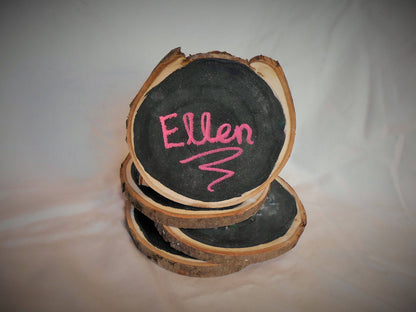 Chalkboard Coasters - Set of 4 Rustic Chalkboard Coasters