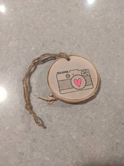 Camera with Heart Ornament - Gift for Photographer