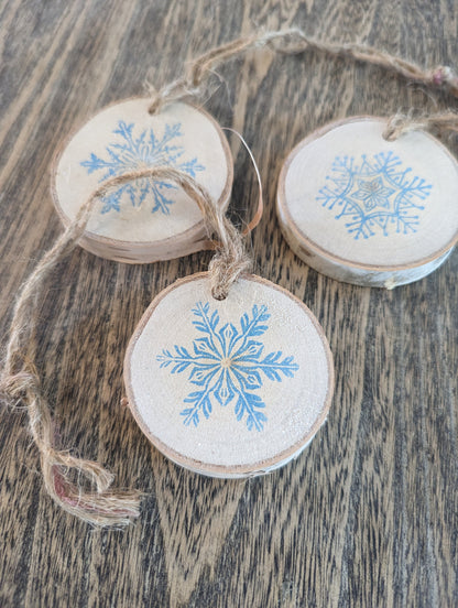 Birch Snowflake Ornaments - Set of 3