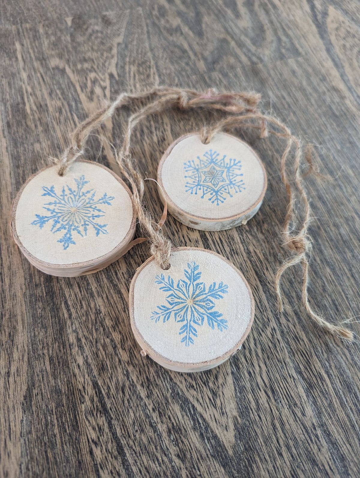 Birch Snowflake Ornaments - Set of 3